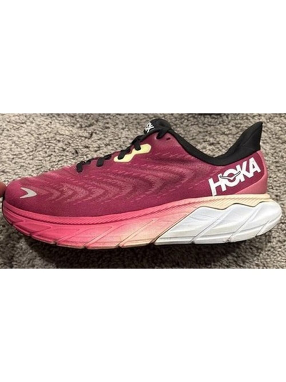 Hoka Arahi 6 Shoes Womens Size 9B Pink Black Running Sneakers 1123195 FFIR